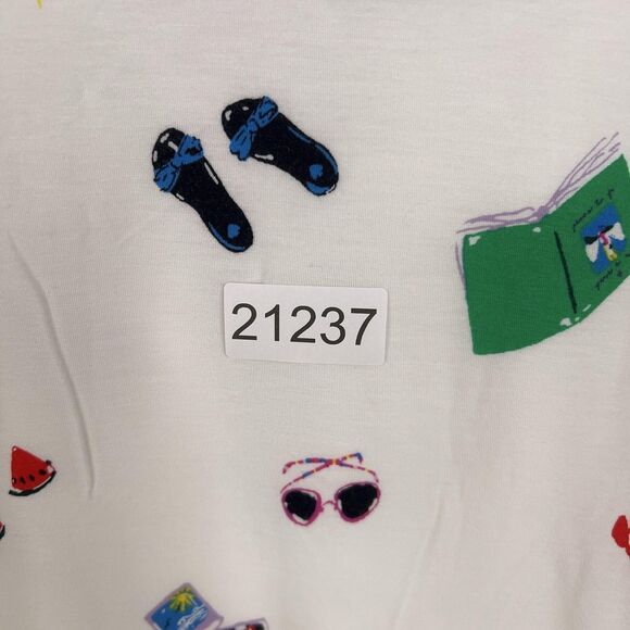 Kate Spade Robe Womens XS/S White Beach Print Terry Summer Swim Resort Vacation - Picture 16 of 16